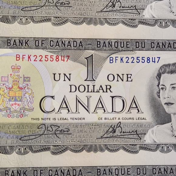 💯NWOT'S uncirculated sheet of 1973 $1 Bank of Canada bills - Picture 3 of 7